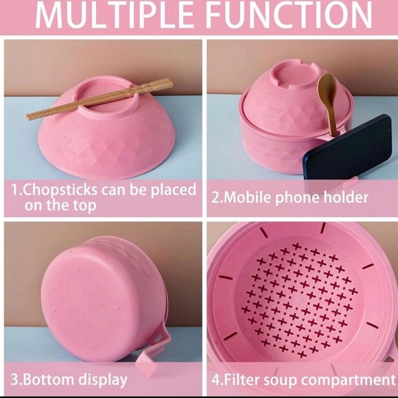 CWC Pink Ramen Bowl Set - Picture 2 of 4